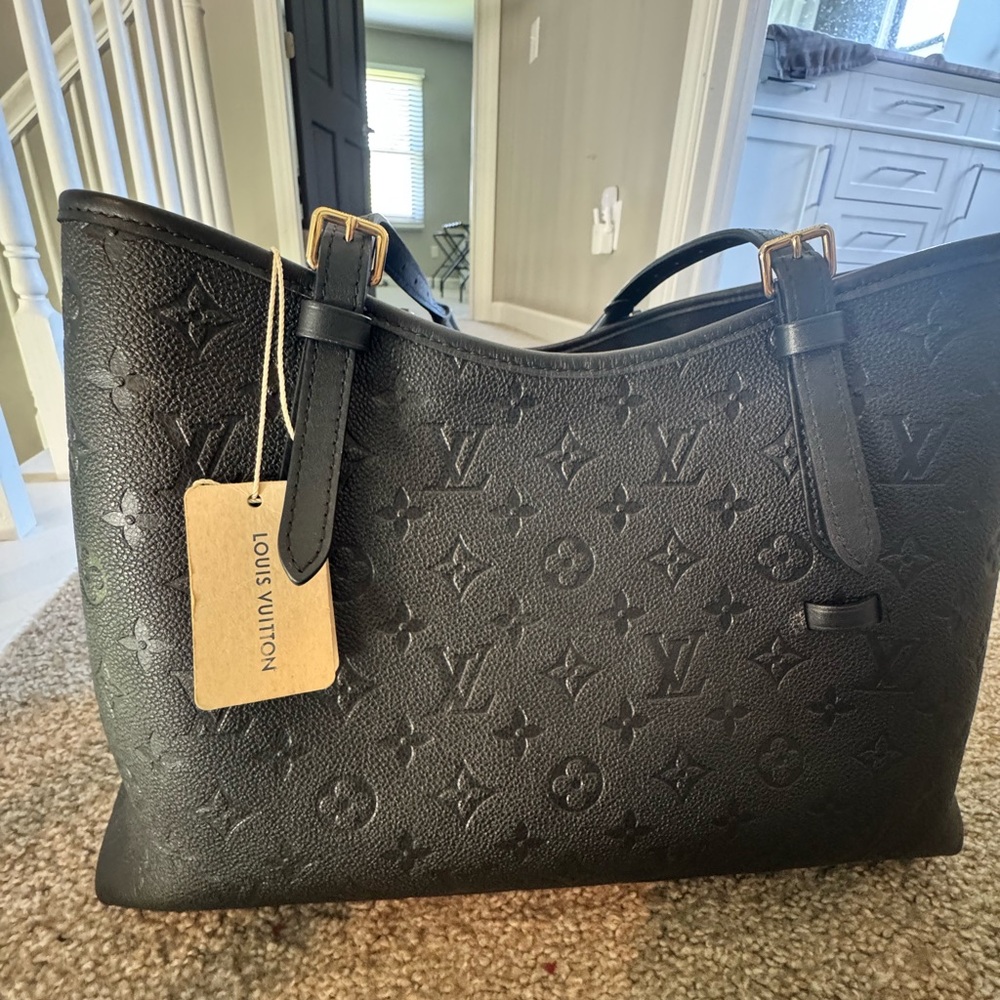 Louis Vuitton Black Embossed Monogram Shoulder Bag